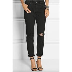 J‎ Brand Jake Slim Boyfriend Jean Gothic Black Distressed 100% Cotton Size 30